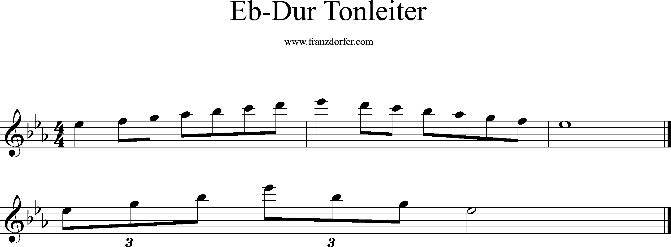 eb-dur tonleiter, eb2-eb3